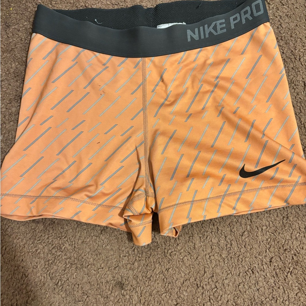 Nike Pro Orange and Black Performance Shorts